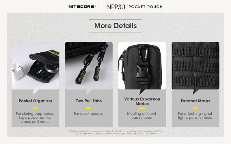 Nitecore NDP30 Pocket Pouch with pocket organizer.