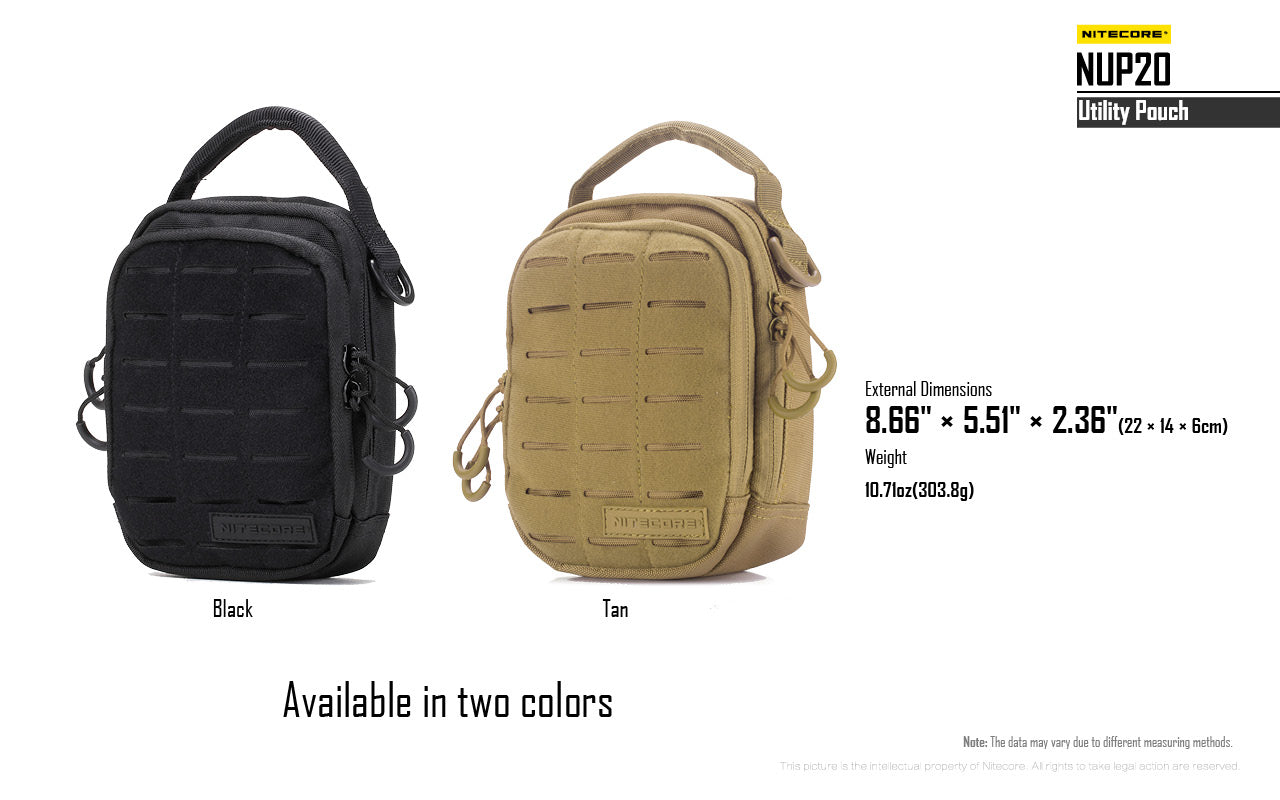 Nitecore NUP20 Utility Pouch in black.