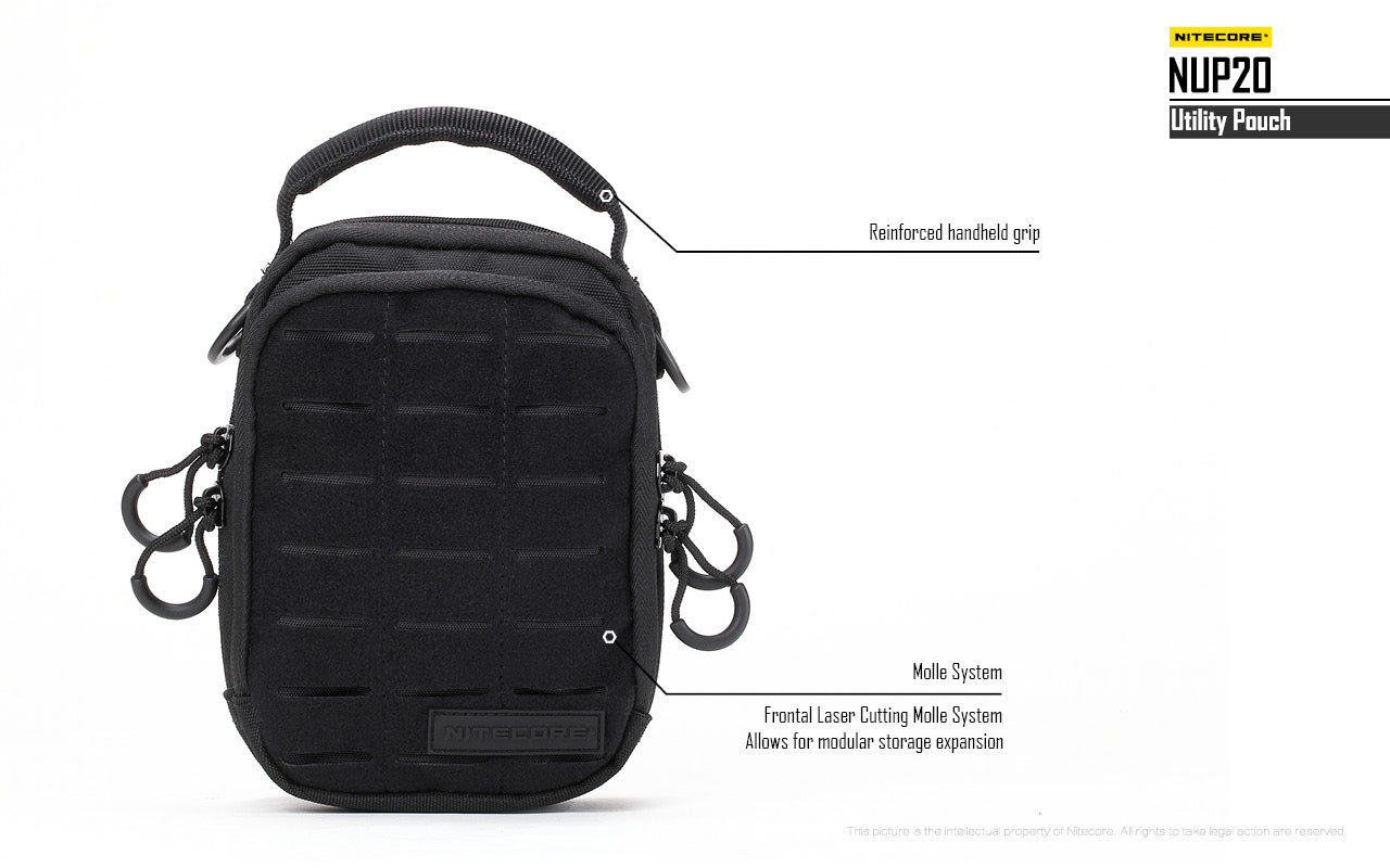 Nitecore NUP20 Utility Pouch with reinforced hand held grip.