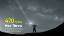 Nitecore P23i i-Generation Long Range 21700 Tactical Flashlight with 470 meters with Maximum Throw.