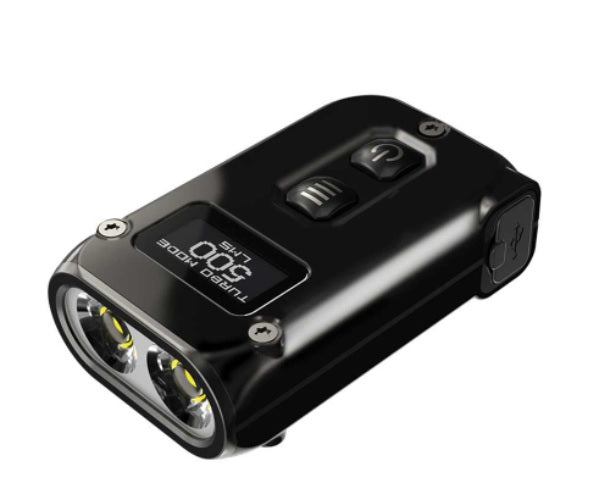 NITECORE TINI2 SS Stainless Steel Version Dual-Core Intelligent Keychain Light with OLED Display