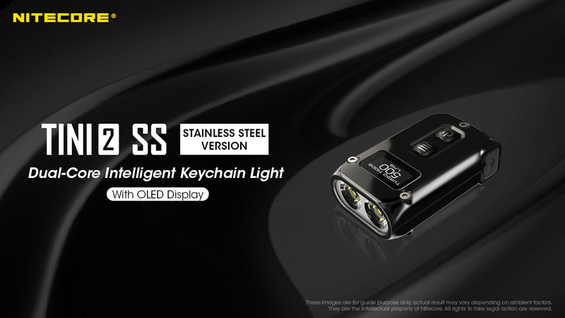 Nitecore Tini2 SS Stainless Steel Dual Core Intelligent Keychain Light.
