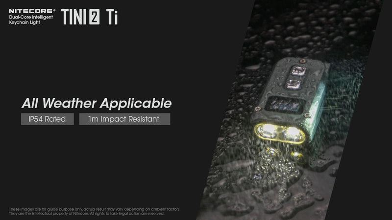 Nitecore Tini2 Ti Titanium with dual core intelligent keychain light with all weather applicable.