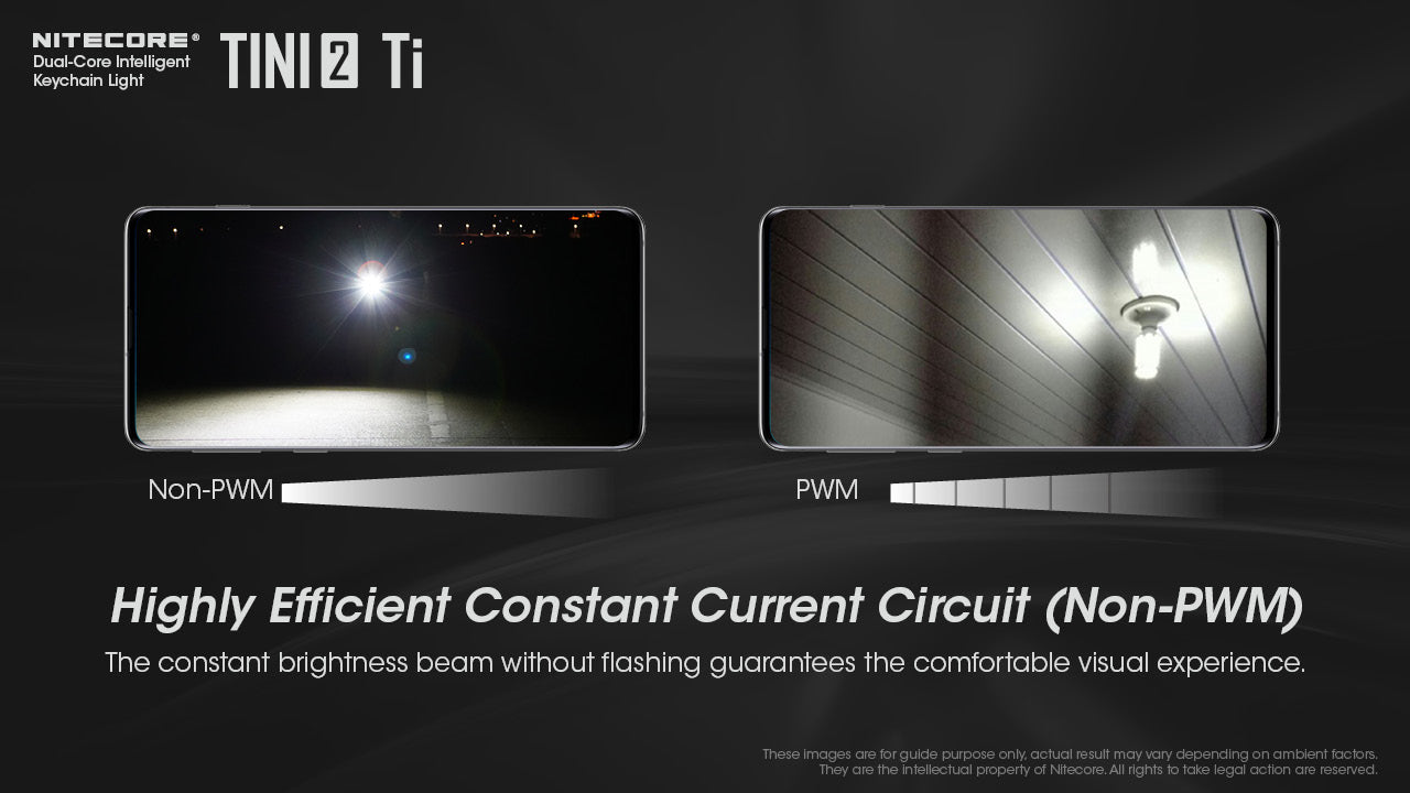 Nitecore Tini2 Ti Titanium with dual core intelligent keychain light withhighly efficient constant current circuit - non PWM