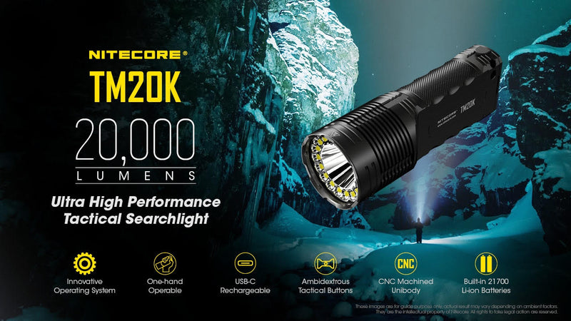 Nitecore TM20K 20,000 lumens Ultra High Performance Tactical Searchlight