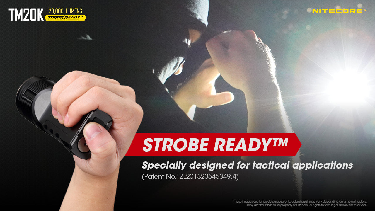 Nitecore TM20K 20000 lumens searchlight  with strobe ready.