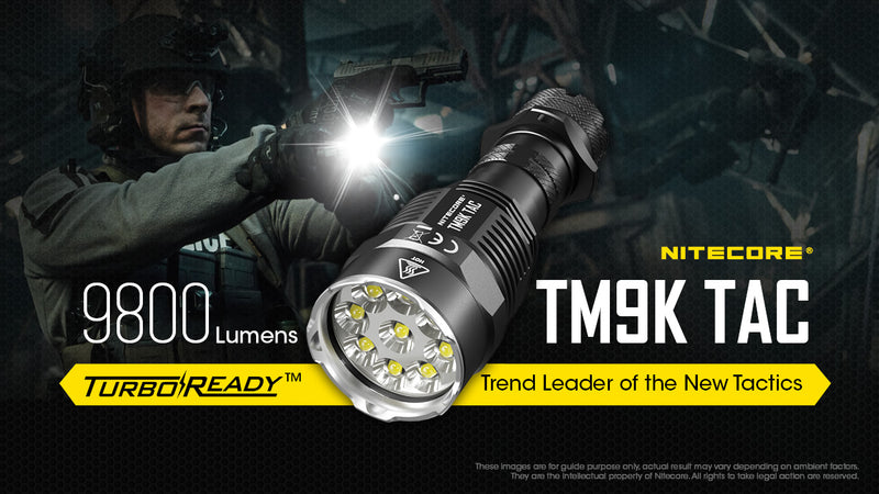 Nitecore TM9K TAC 9800 lumens Turbo Ready Tactical Rechargeable LED Flashlight