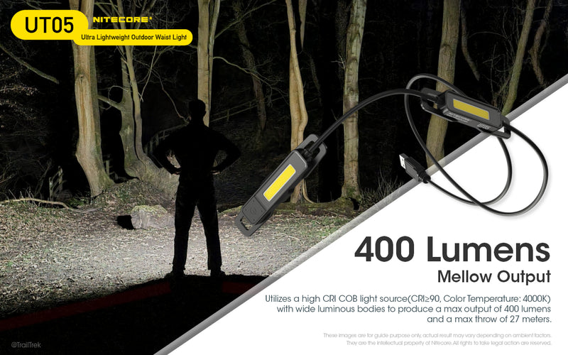 Nitecore UT05 Ultra lightweight Outdoor Waist Light with ultra lightweight feature 40.4 gram