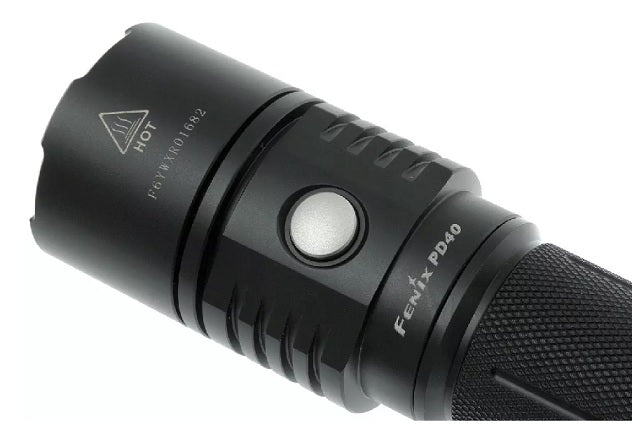 Fenix PD40 26650 Neutral White LED Flashlight with side switch.