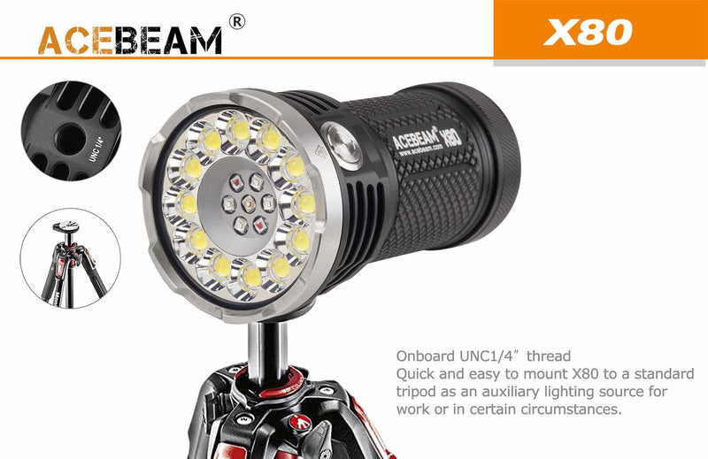 Acebeam X80 searchlight led flashlight